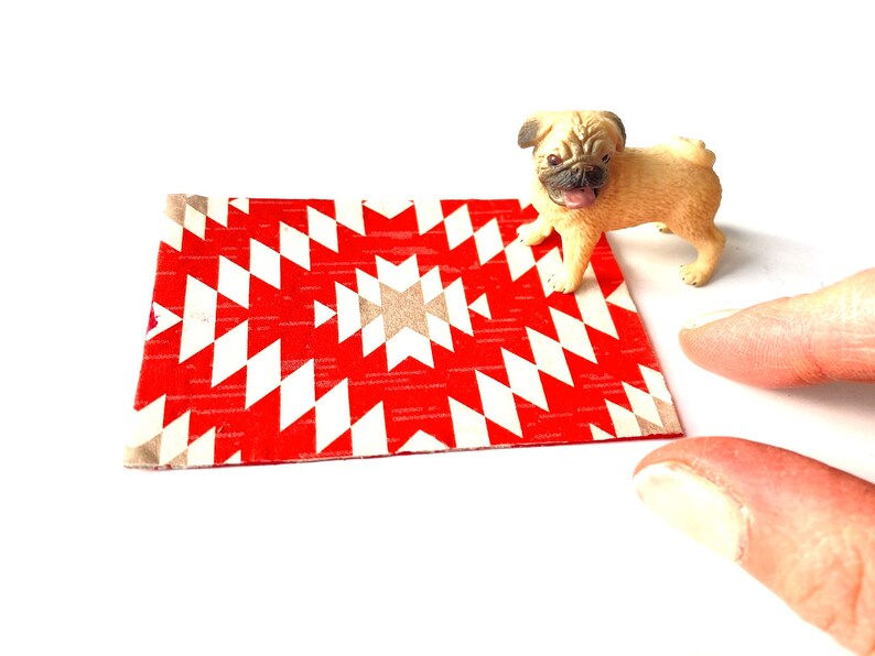 Miniature : Handmade miniature rug for dollhouse The Sausage Crafts