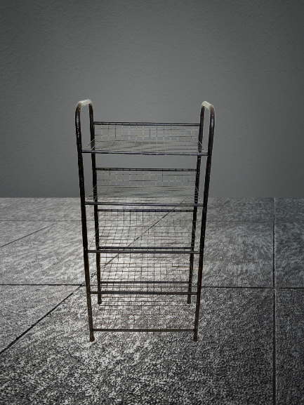 Miniature : etagere grillage années 80 recyclée noir pailleté