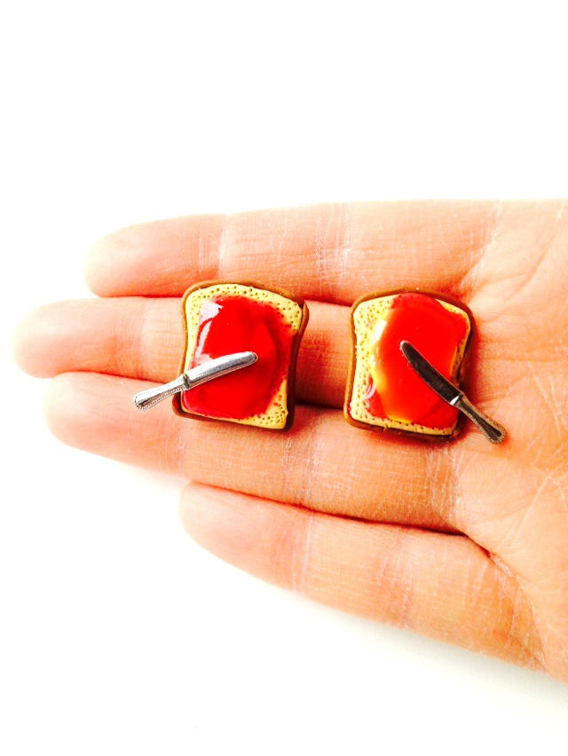 Thumbnail: Clips d'oreilles TOASTÉE toasts miniatures beurre confiture