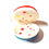 Miniature : Boîte Macaron en tissu zippée, ROUGE / VERT intérieur étoiles, fermeture