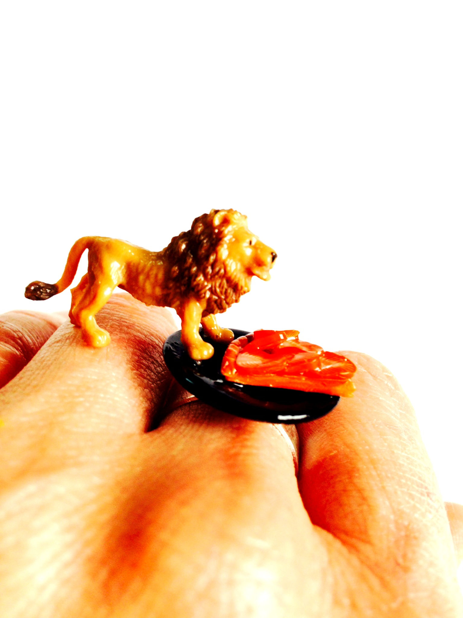 Bague LA PART DU LION lion miniature part de tarte aux fraises