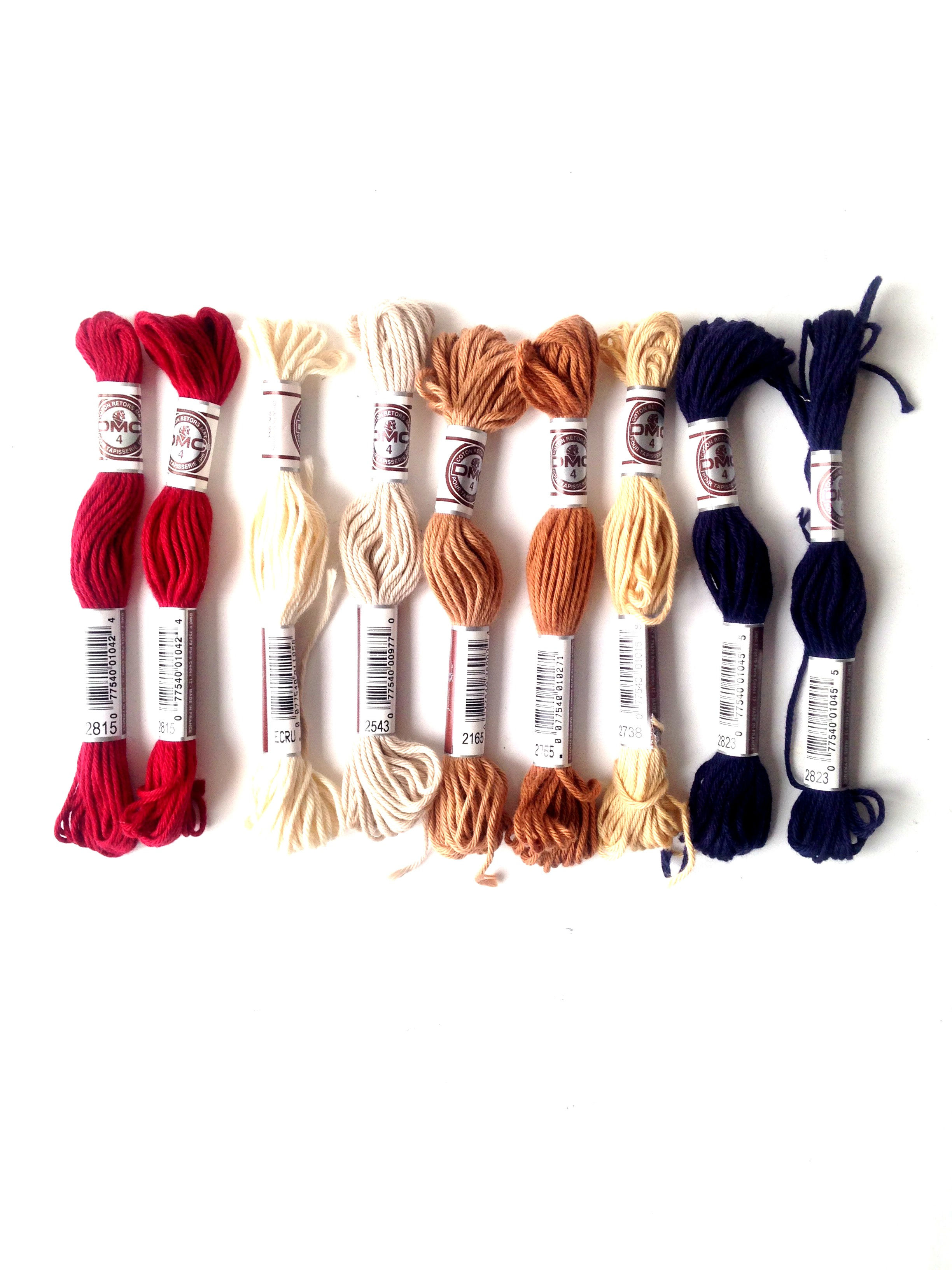 Cotons DMC assortiment 9 cotons fils à broder canevas récup fin de travail