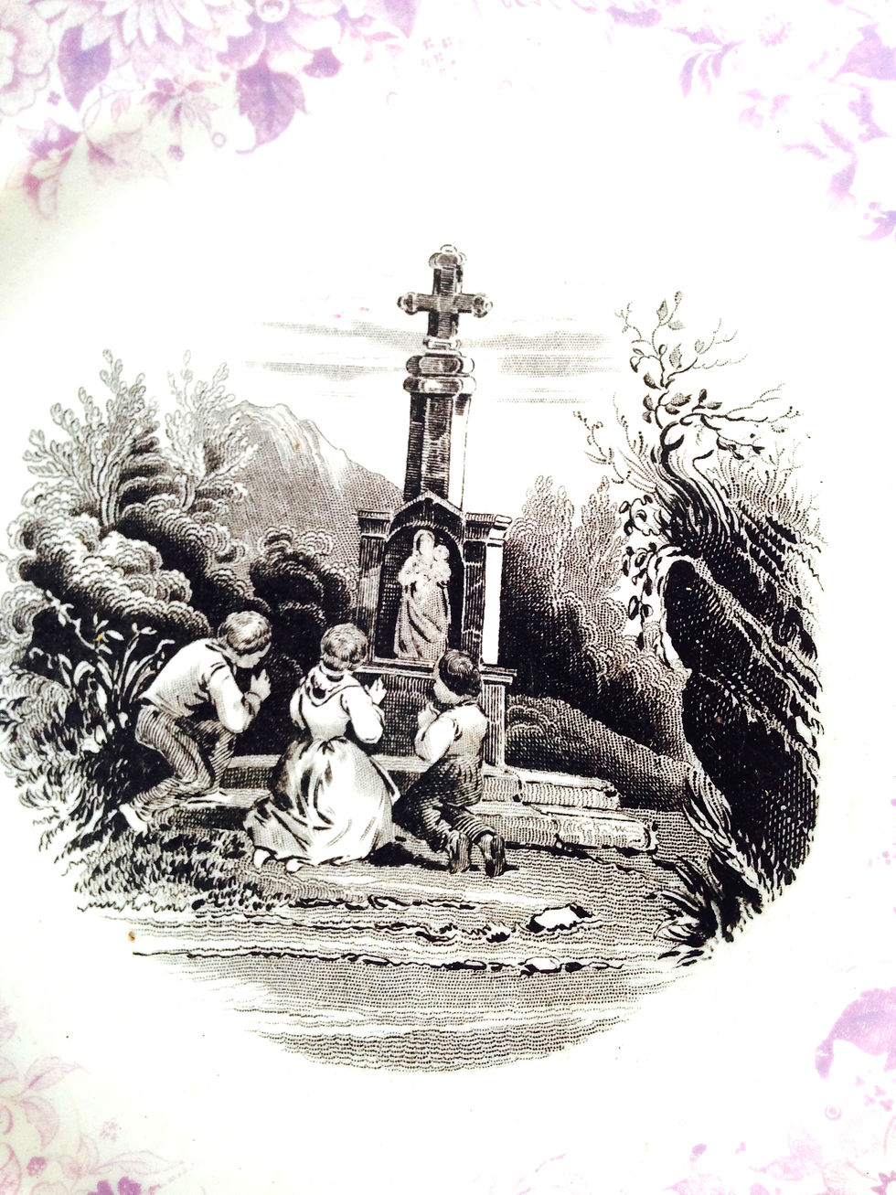 Miniature : scene de village paysan gravure sur une assiette luneville tres anciennes