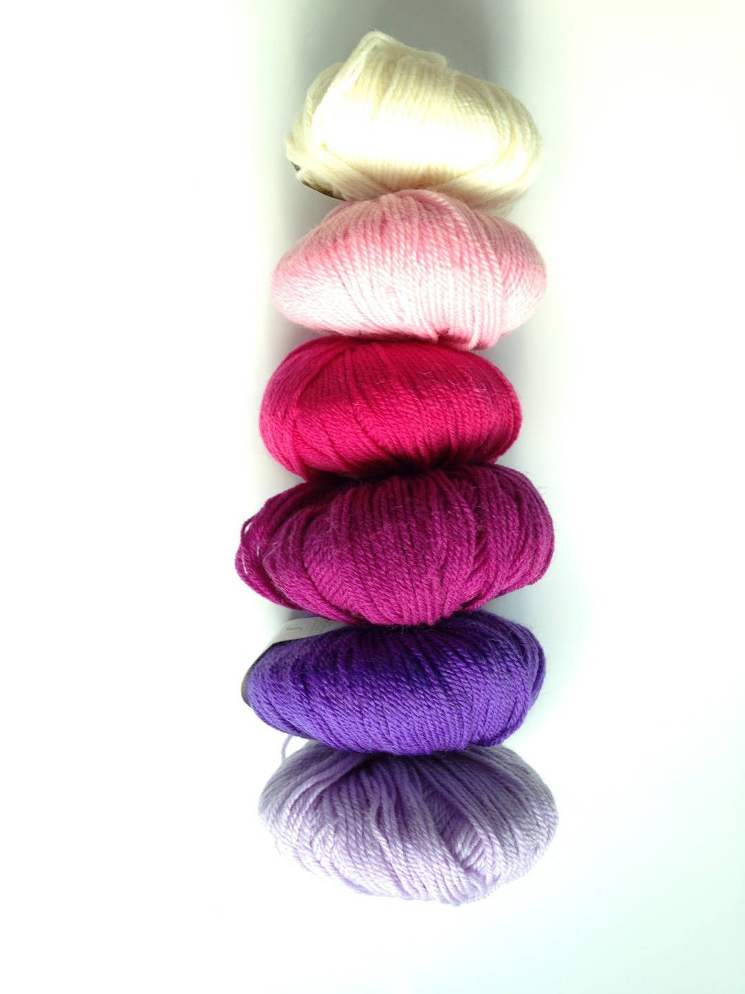 Lot de Laines Roses GRADIENT, Dégradé de roses 100% laine Nature