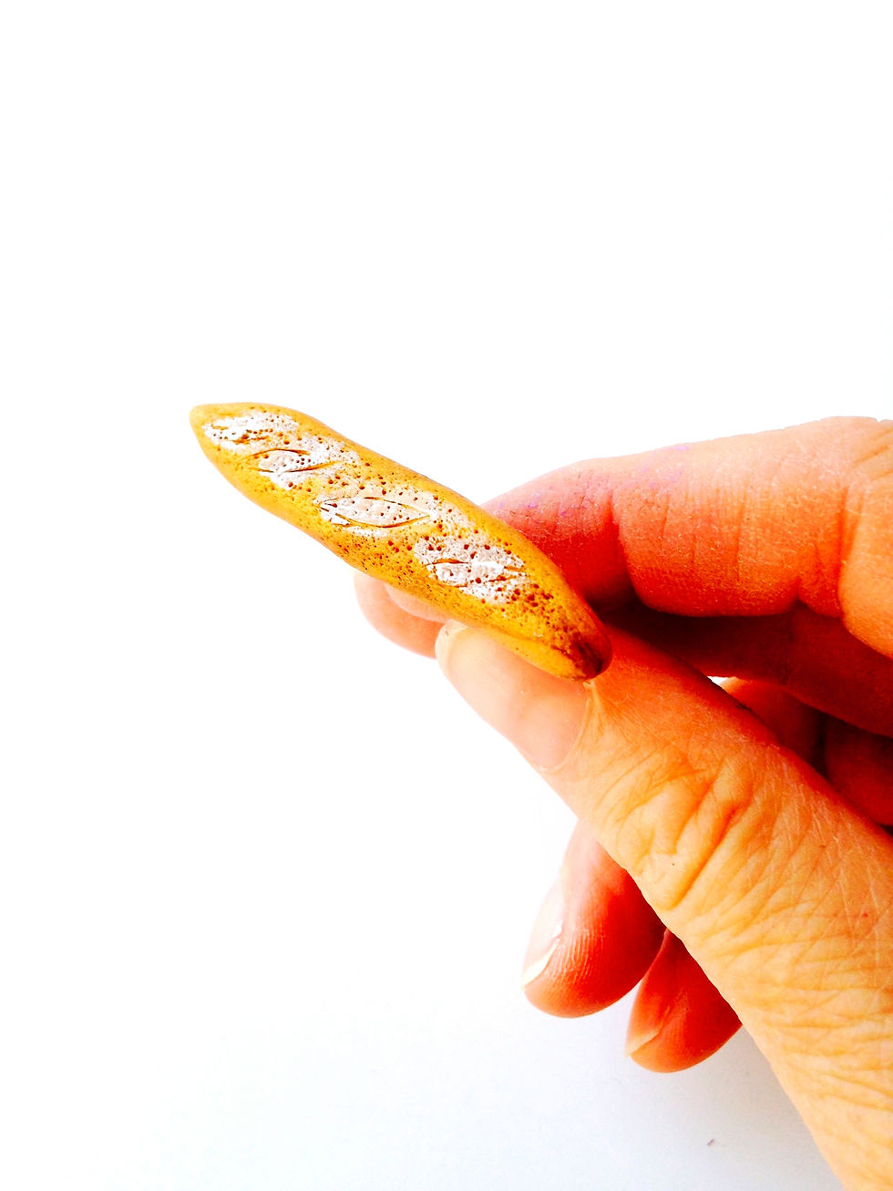Thumbnail: Bague BAGUETTE ou pain long miniature boulangerie faite main en pâte polymère