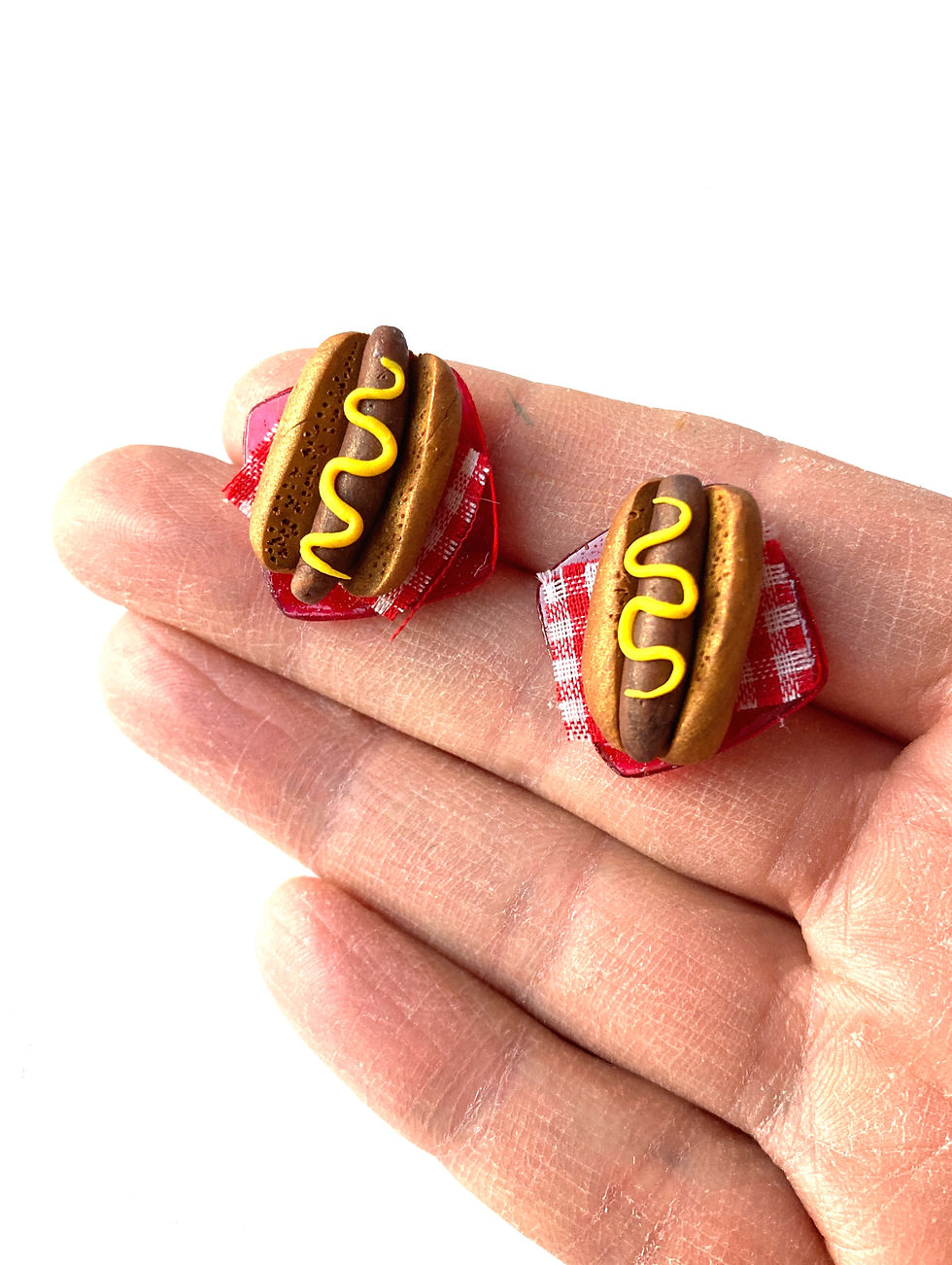 Thumbnail: Puces d'oreilles LES MINI HOT DOGS assiette miniature