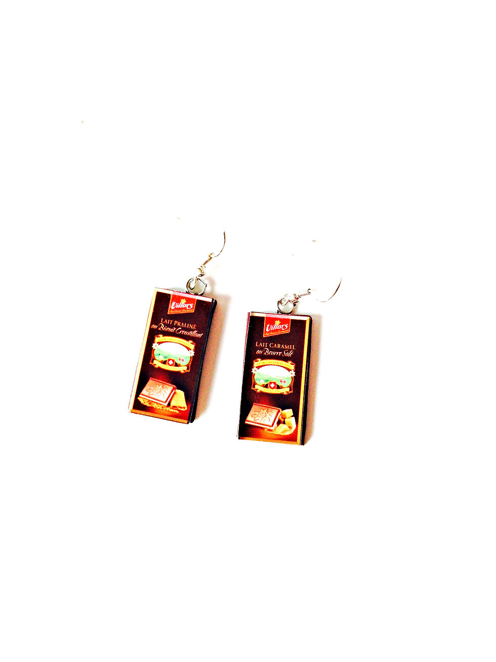 Thumbnail: Boucles d'oreilles LE CHOCOLAT plaques miniatures