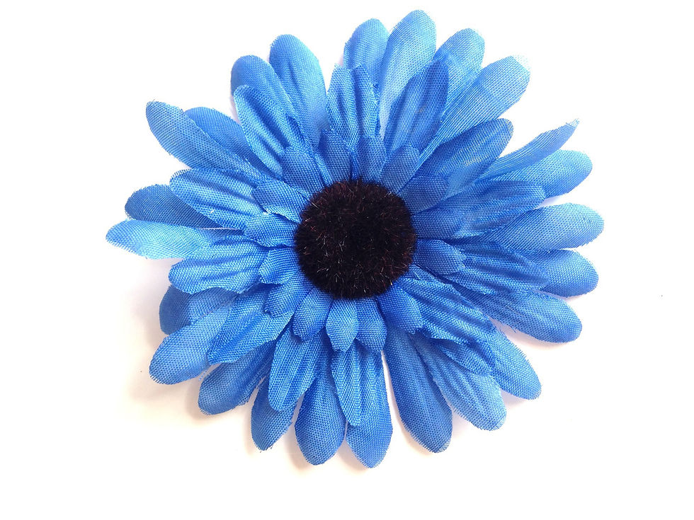 Miniature : 1 MARGUERITE fleur bleue pour customisation textile