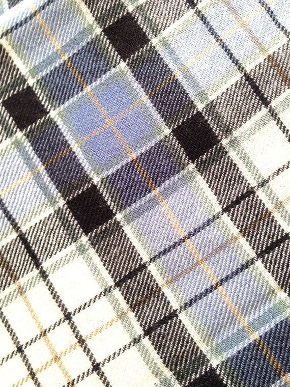 Miniature : TARTAN écossais, pure laine vierge, BLEU CLAIR, 140 x 95cm, fabriqué en Ecosse
