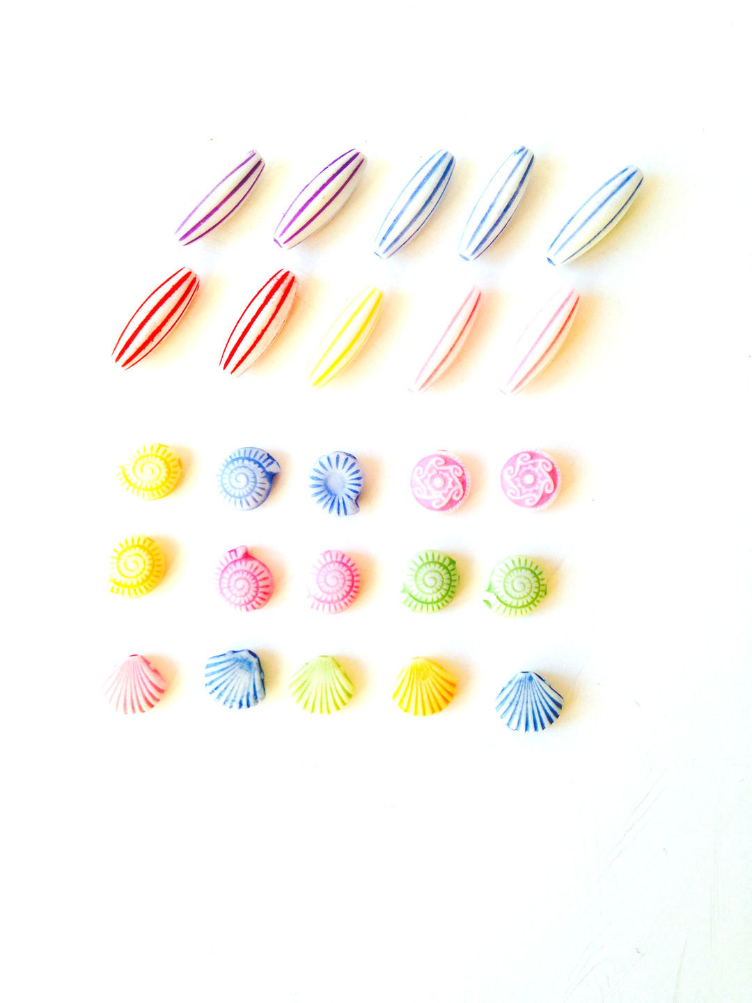 Lot de 25 perles pastel