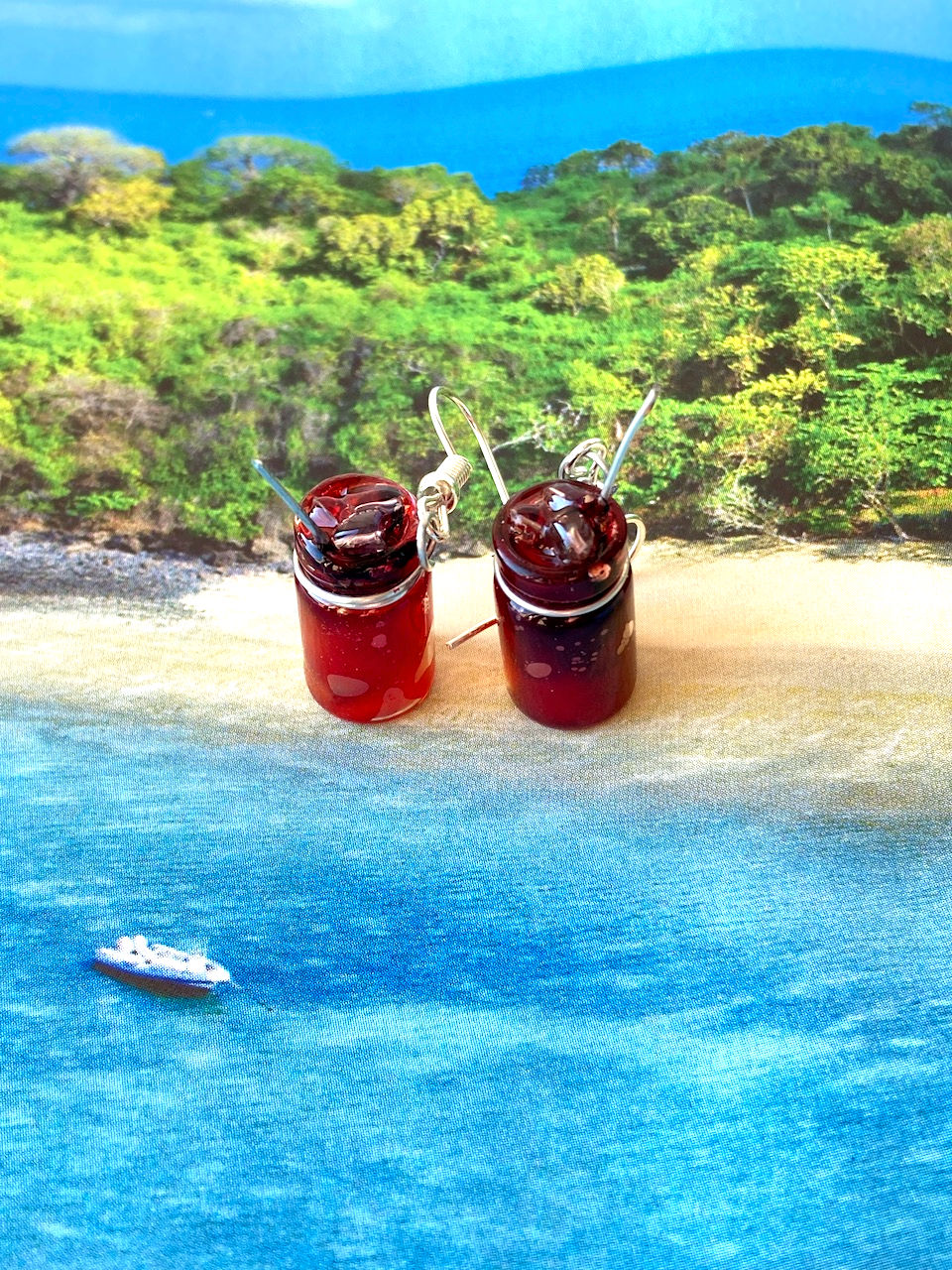Thumbnail: Boucles d'oreilles Les P'TITS COCKTAILS "Passion des îles"