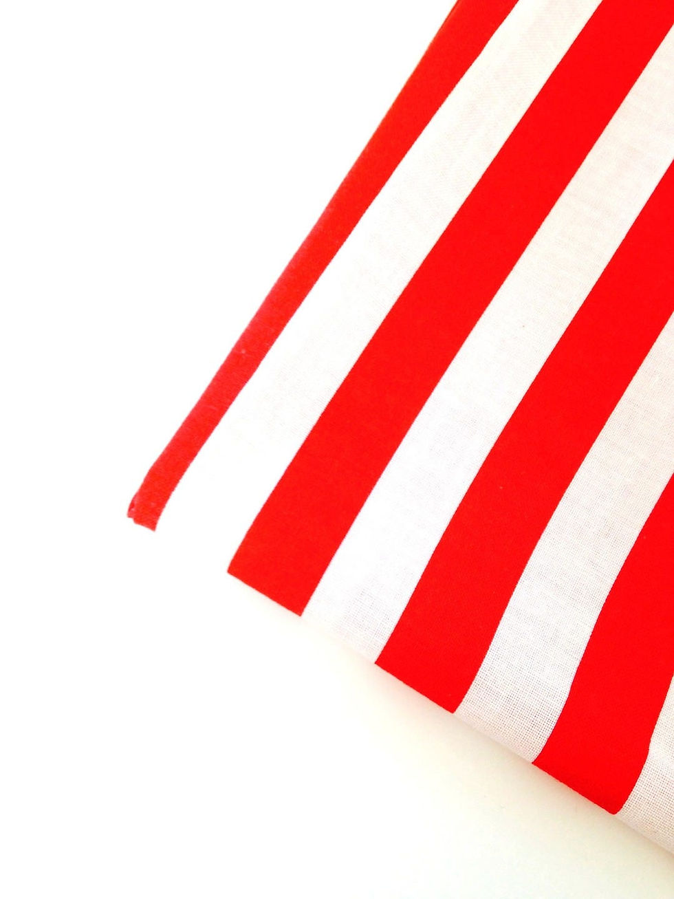 Miniature : Coupon de coton rouge / blanc A LA BELLE RAYURE :)  86 x 250