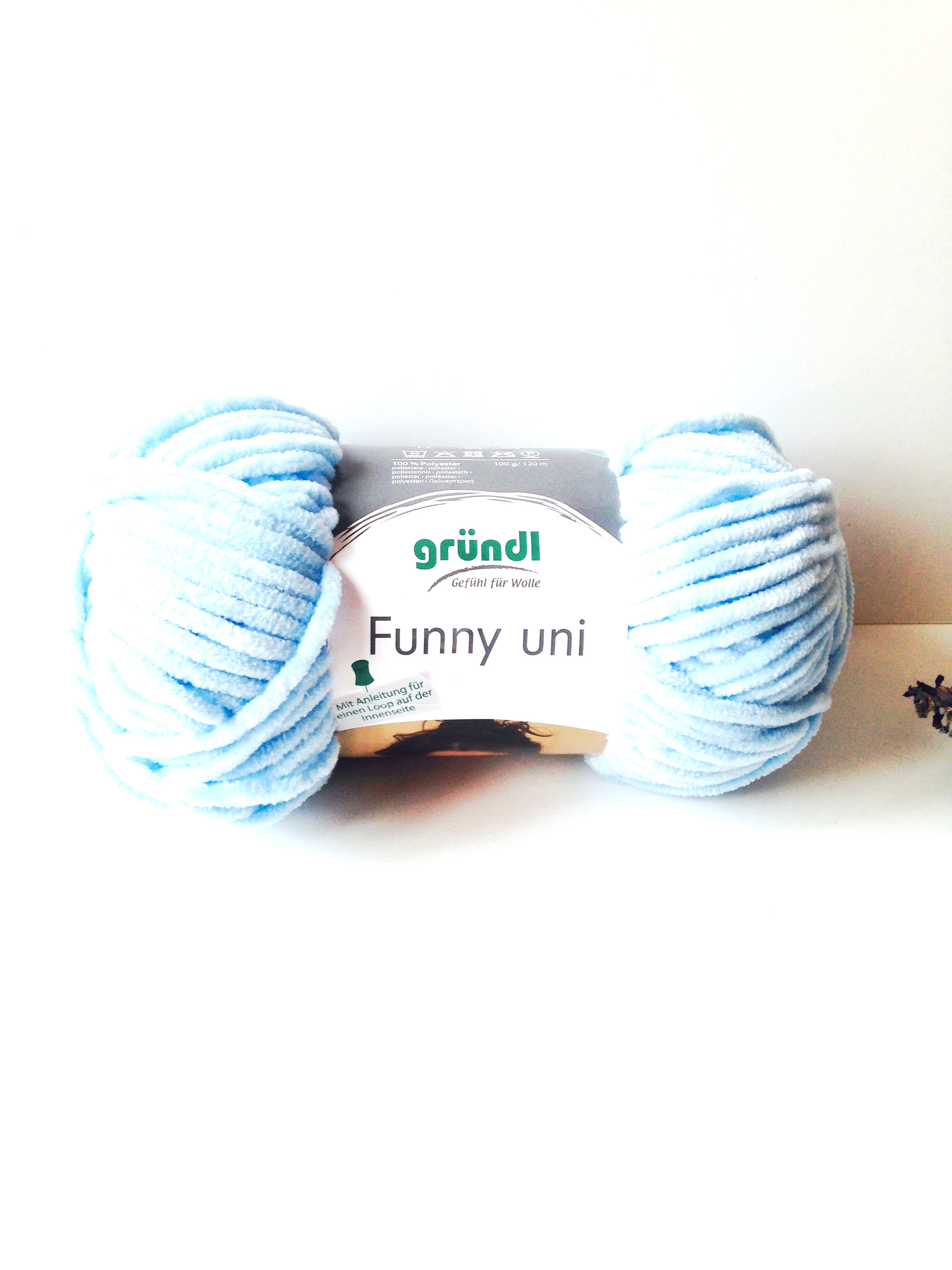 Laine chenille bleu ciel grosse pelote de 100 grs
