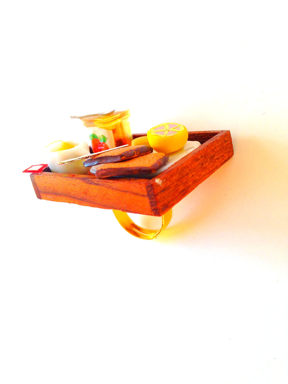 Thumbnail: Bague LE P'TIT DÉJ, C'EST SACRÉ !! plateau miniature