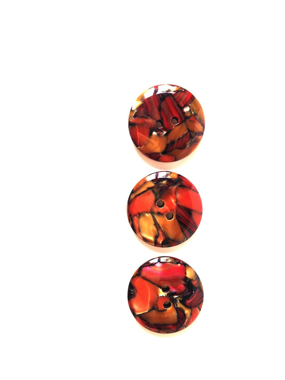 Miniature : Lot de 8 boutons vintage nacrés mosaïque en résine 2 cm