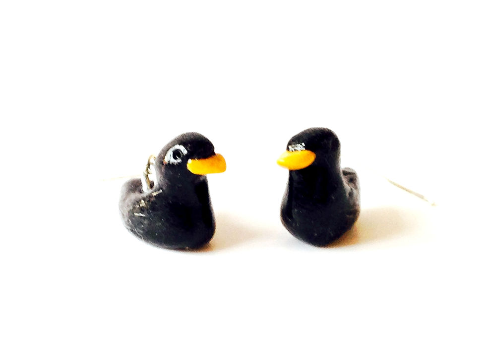 Thumbnail: Boucles d'oreilles MINI CANARDS noirs
