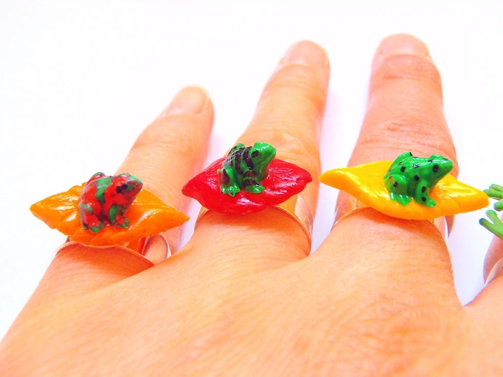Thumbnail: Bague Multiple FROG FAMILY grenouilles miniatures