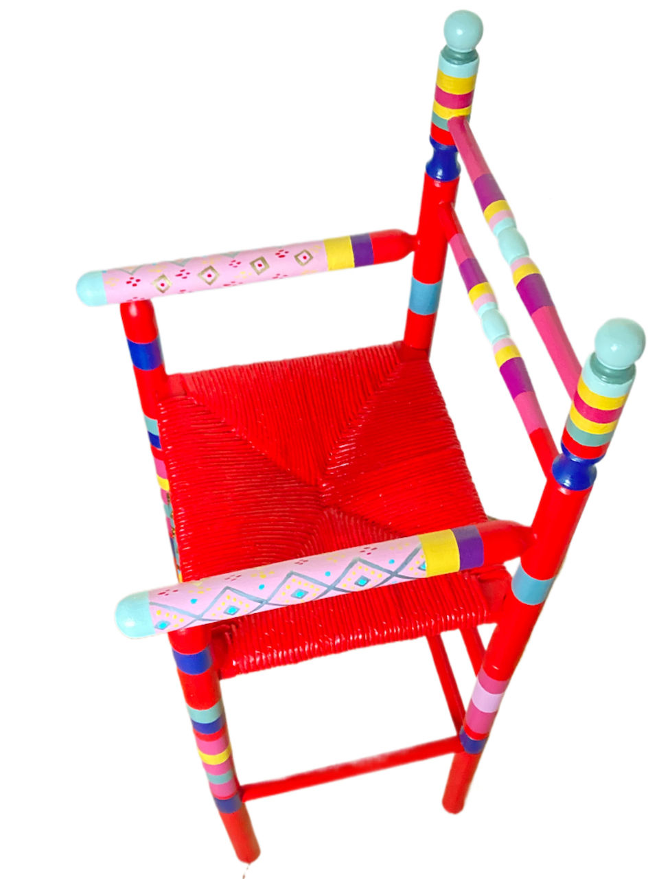 Miniature : siege et accoudoirs chaise peinte relookee SophieLDesign