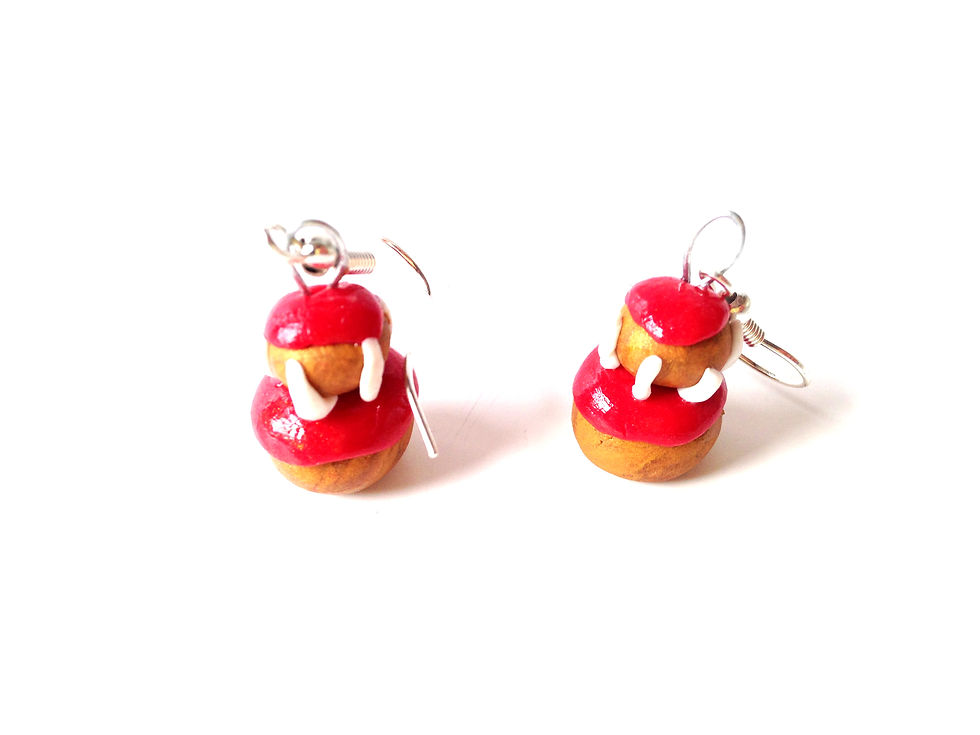 Thumbnail: Boucles d'oreilles RELIGIEUSES miniatures rouges