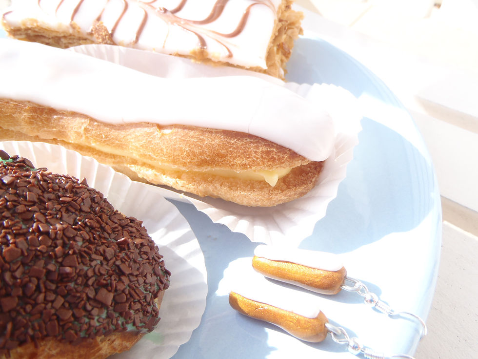 Thumbnail: Boucles d'oreilles Les P'TITS ÉCLAIRS VANILLE miniatures