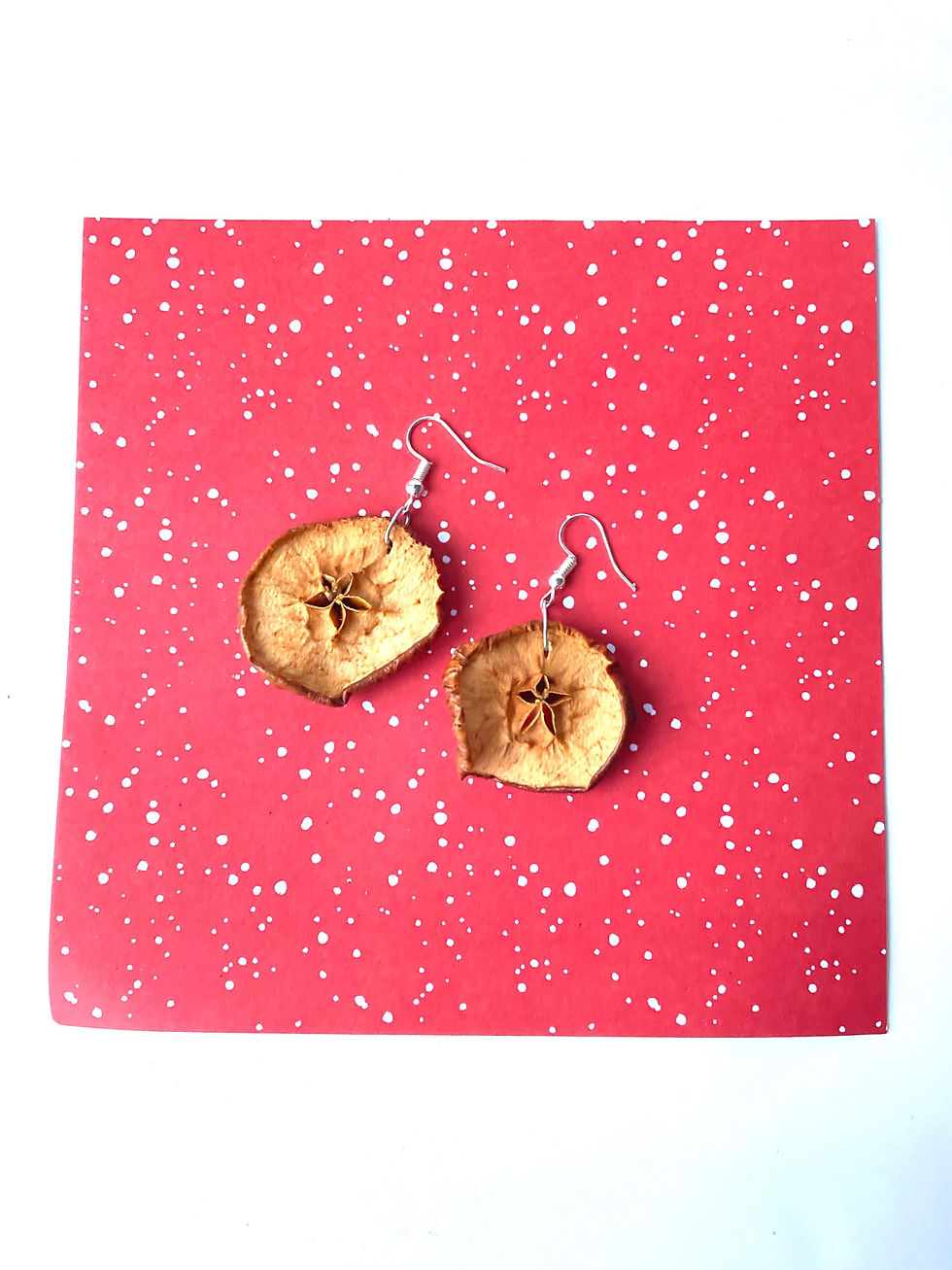 Thumbnail: Boucles d'oreilles LE RÊVE D'ÈVE tranches de pomme séchée