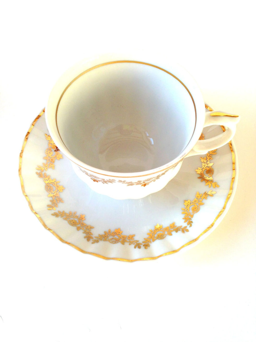 Miniature : Tasse unique et soucoupe MARIE ANTOINETTE Tasse à thé ou à café fine porce