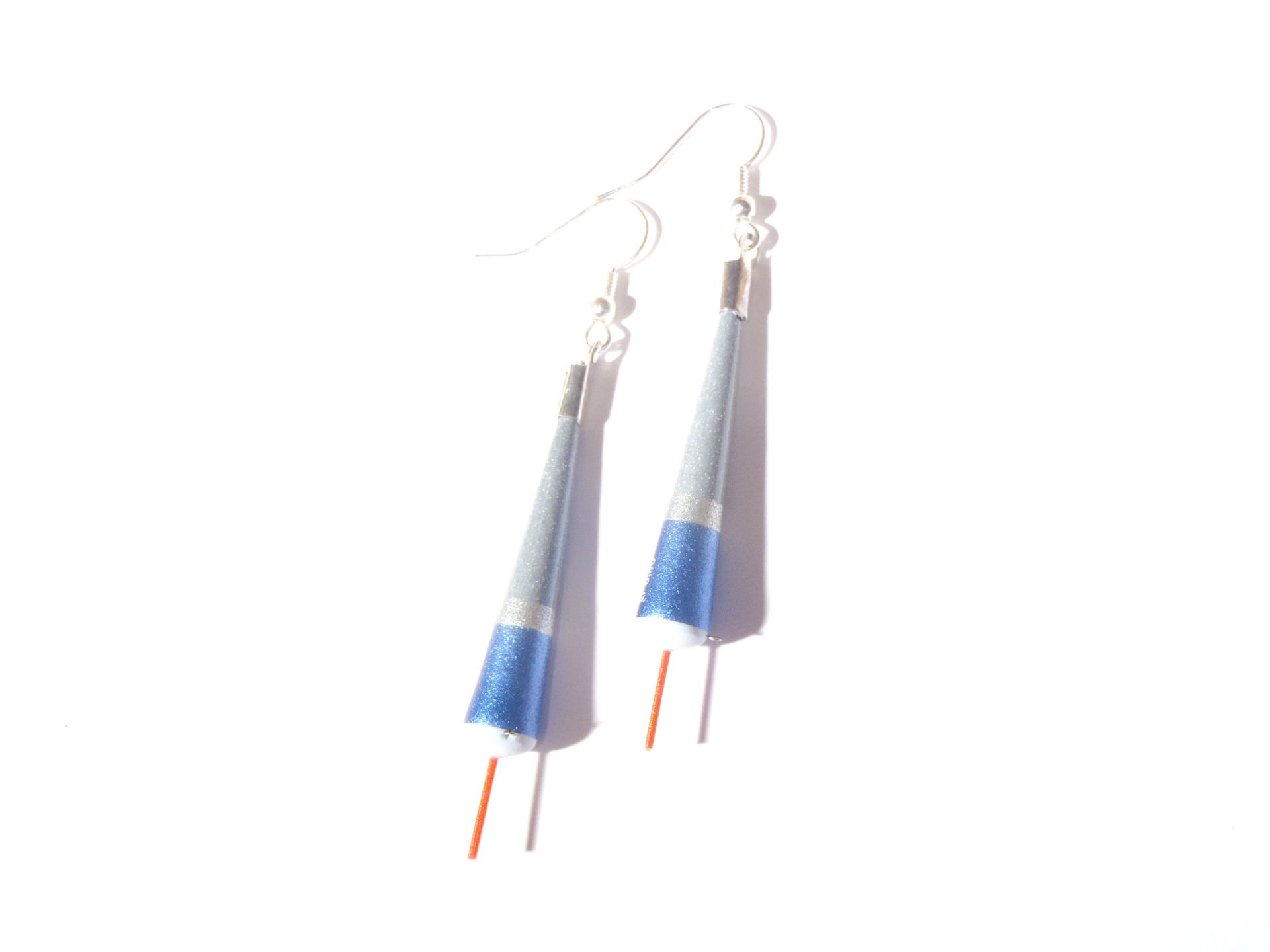 Boucles d'oreilles FLOTTEURS gris bleu