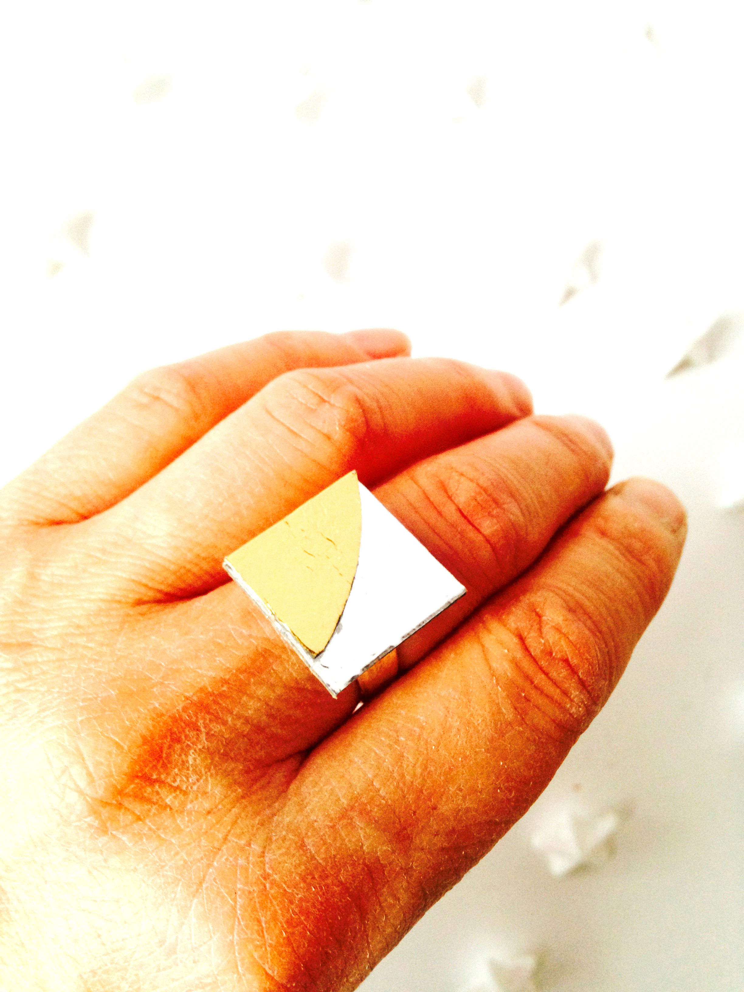 Bague GIVRE carré doré et argenté ajustable