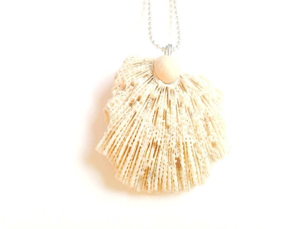 Thumbnail: Sautoir pierre de corail naturelle ALÉOUTIENNES beige