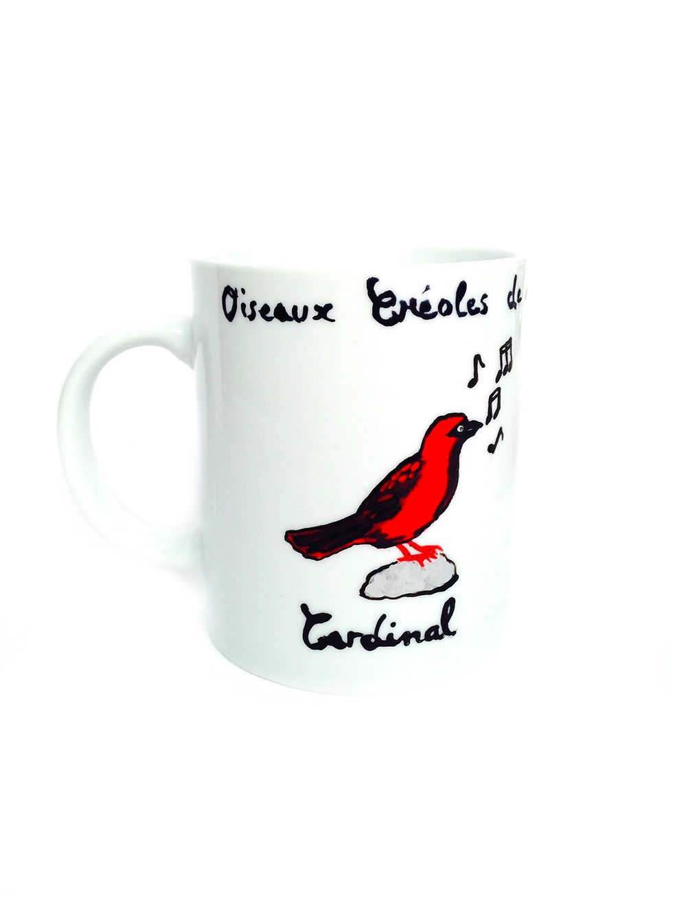 Miniature : Mug OISEAUX CRÉOLES de la RÉUNION Cardinal Oiseau La Vierge peint à la main 