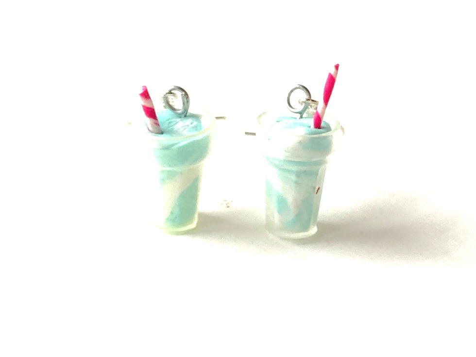 Thumbnail: boucles d'oreilles lait menthe miniature
