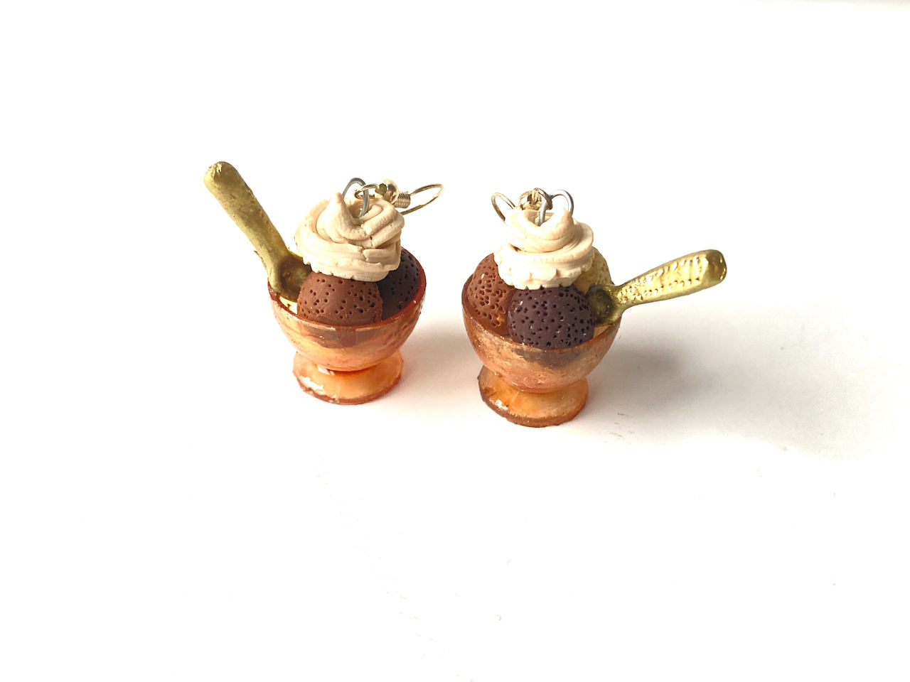 boucles d'oreilles glace chantilly caramel vanille chocolat The Sausage Jewels