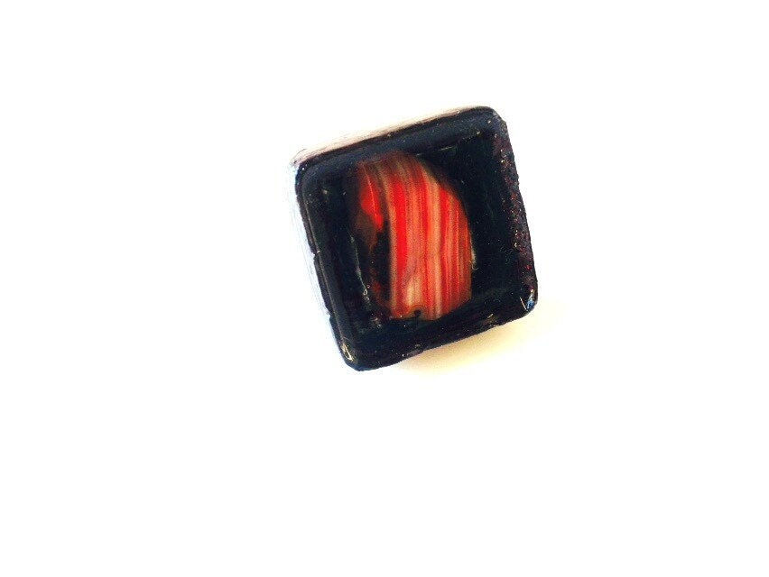 Thumbnail: Bague Glaçon pierre de jaspe naturelle anneau argenté ajustable