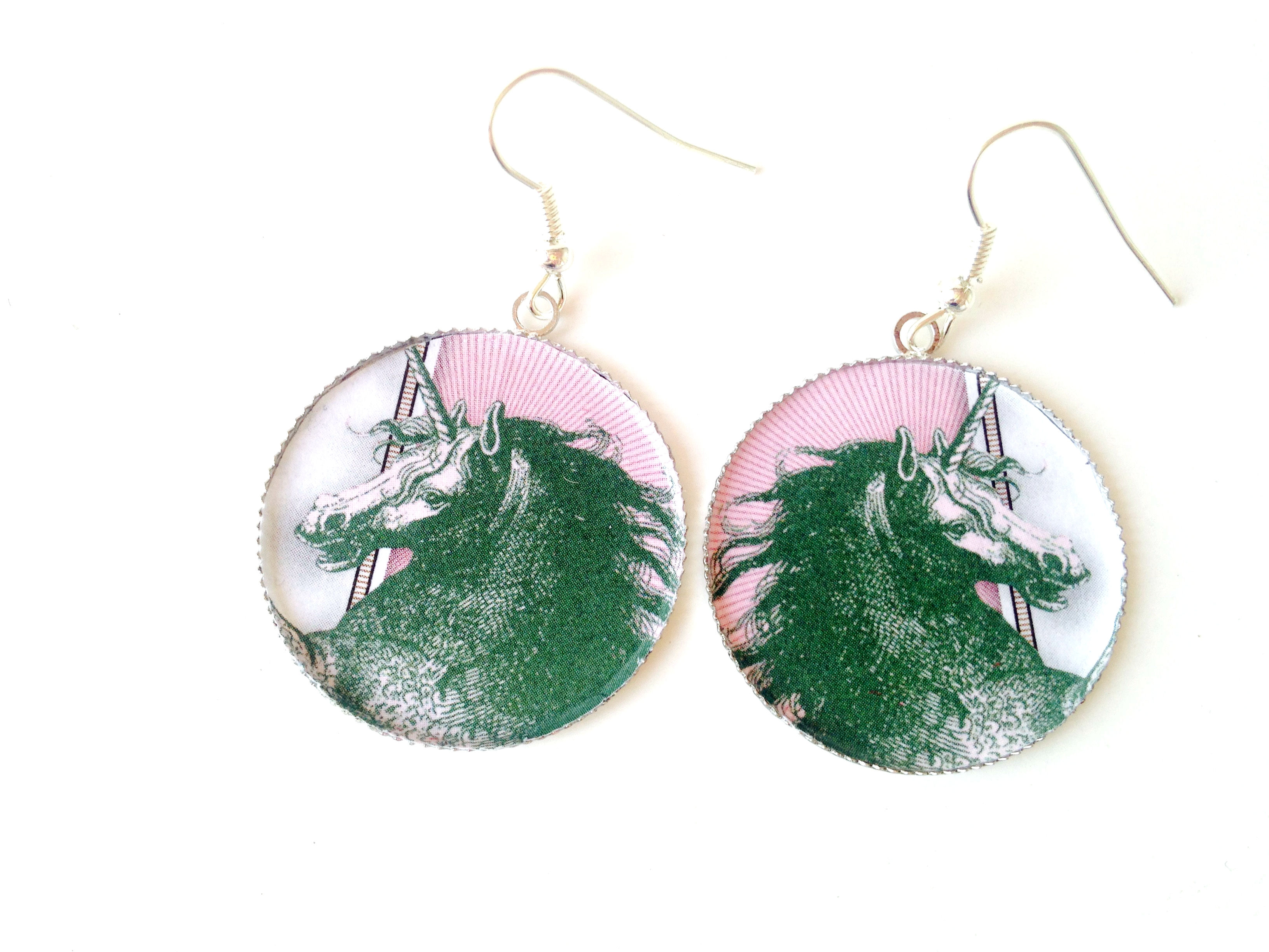 Boucles LICORNES MARINES grand modèle