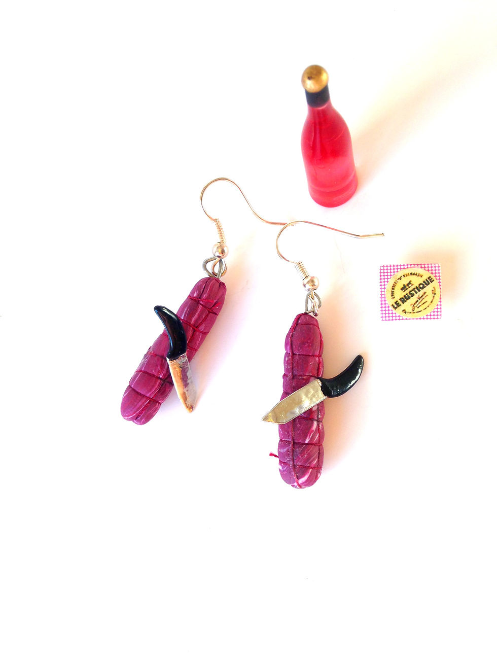 Thumbnail: Boucles d'oreilles LE SAUCISSON miniatures
