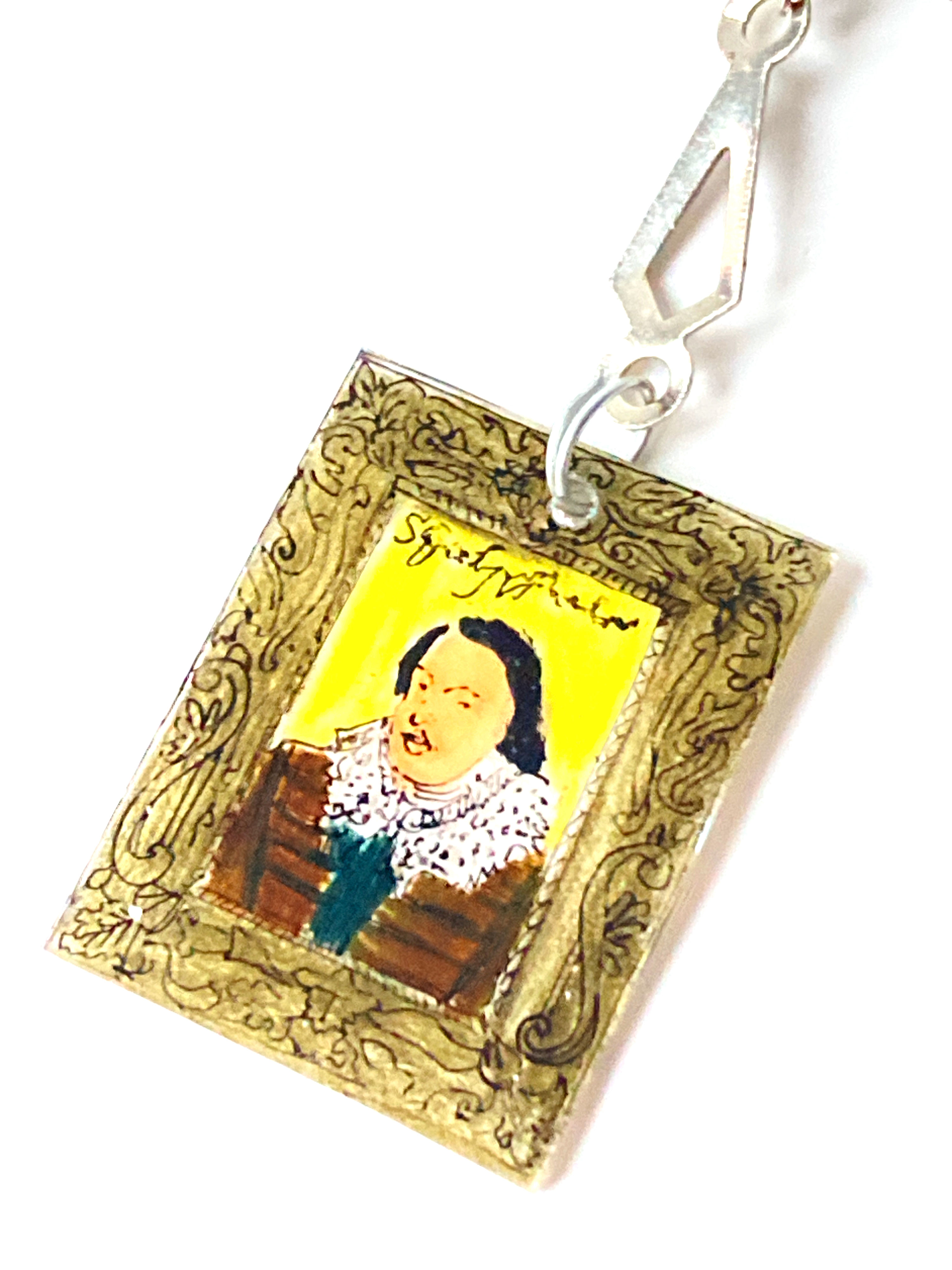 Porte clef Portrait de Shakespeare tableau miniature plastique fou