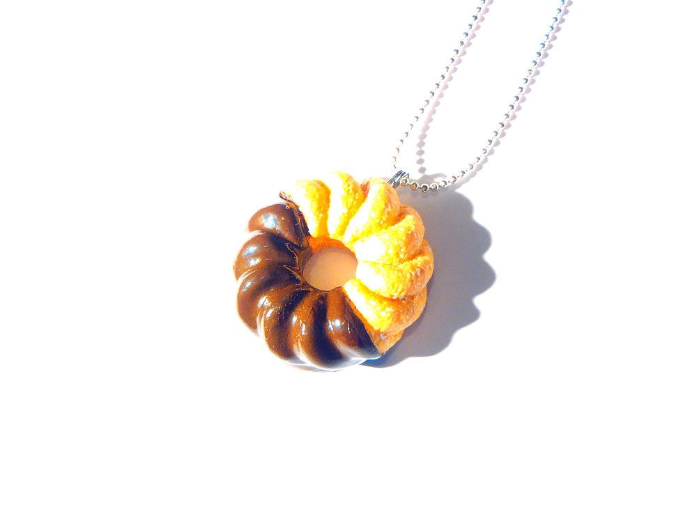 Thumbnail: Sautoir MARIAGE MIXTE gâteau miniature et chocolat