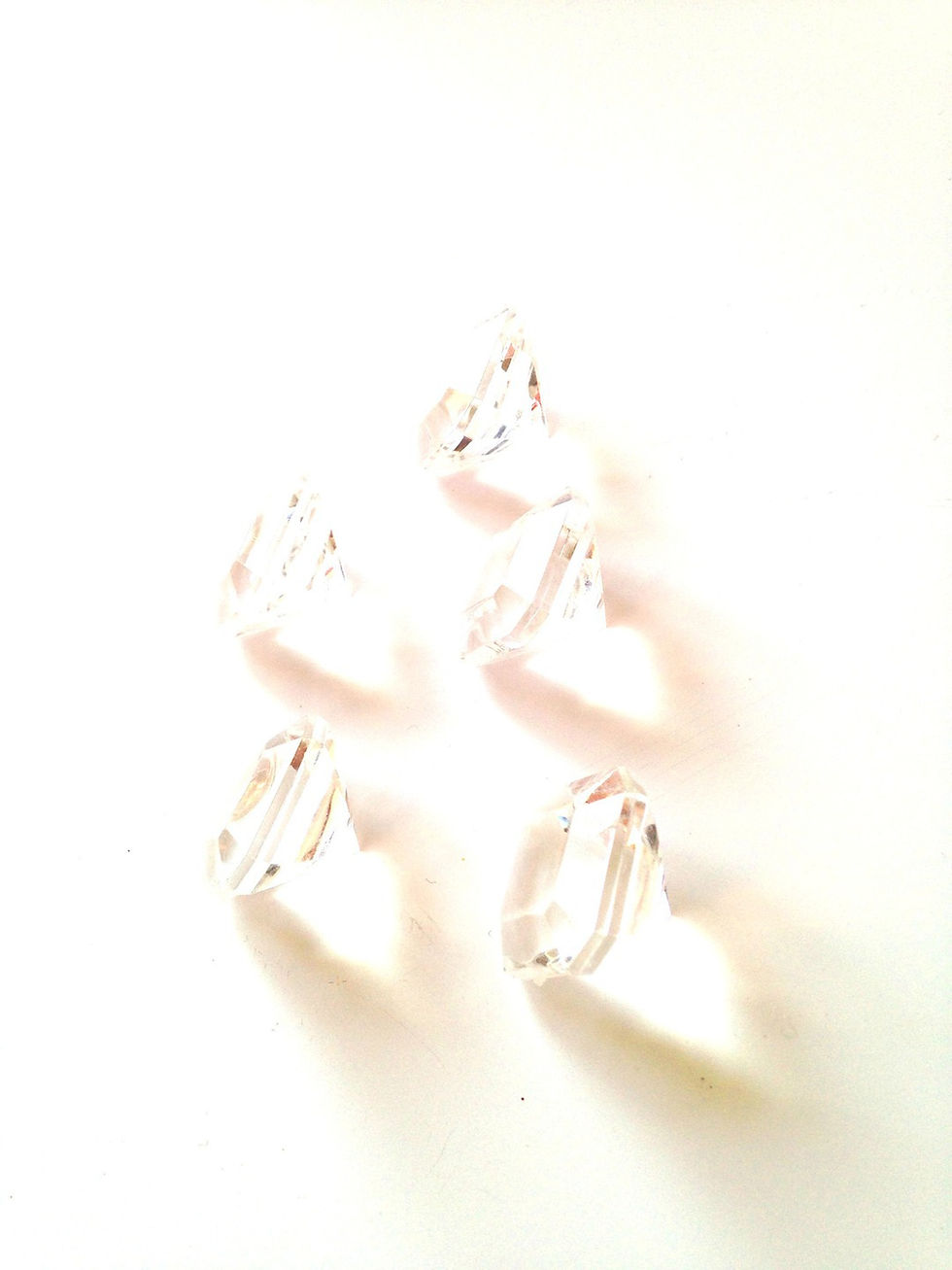 Miniature : Boutons ou perles synthétiques diamants transparents lot de 5
