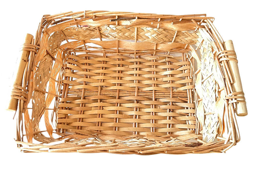 Miniature : plateau creux en rotin bambou osier ractangle tressé SophieLDesign
