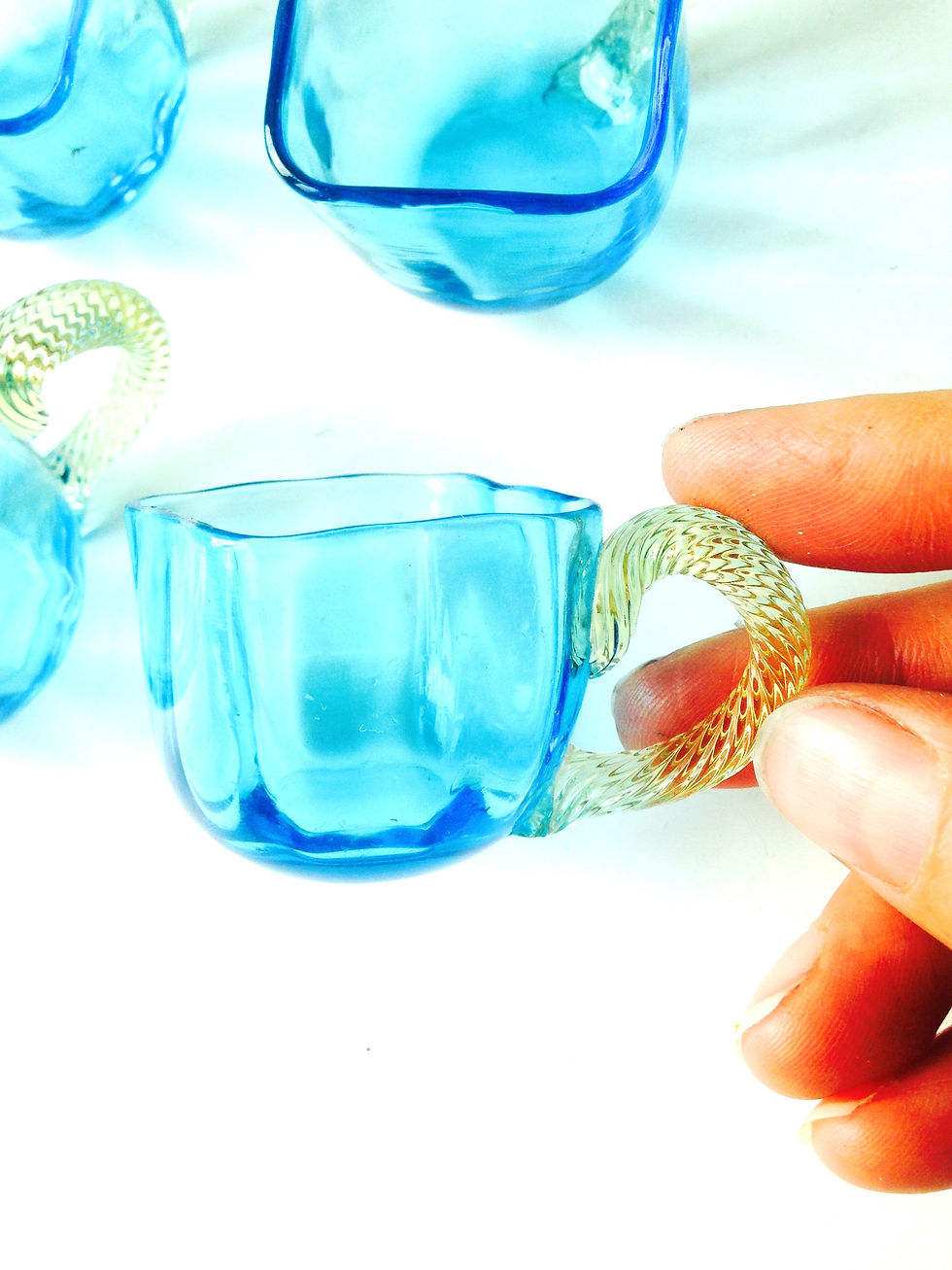 Miniature : Service à liqueur GEORGE SAND, cristallerie de Baccarat, vintage bleu turquoise