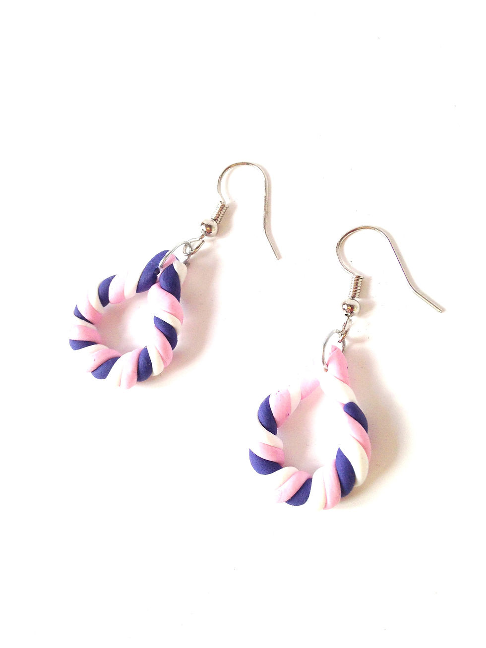 Thumbnail: Boucles d'oreilles LES GUIMAUVETTES torsadettes de guimauve