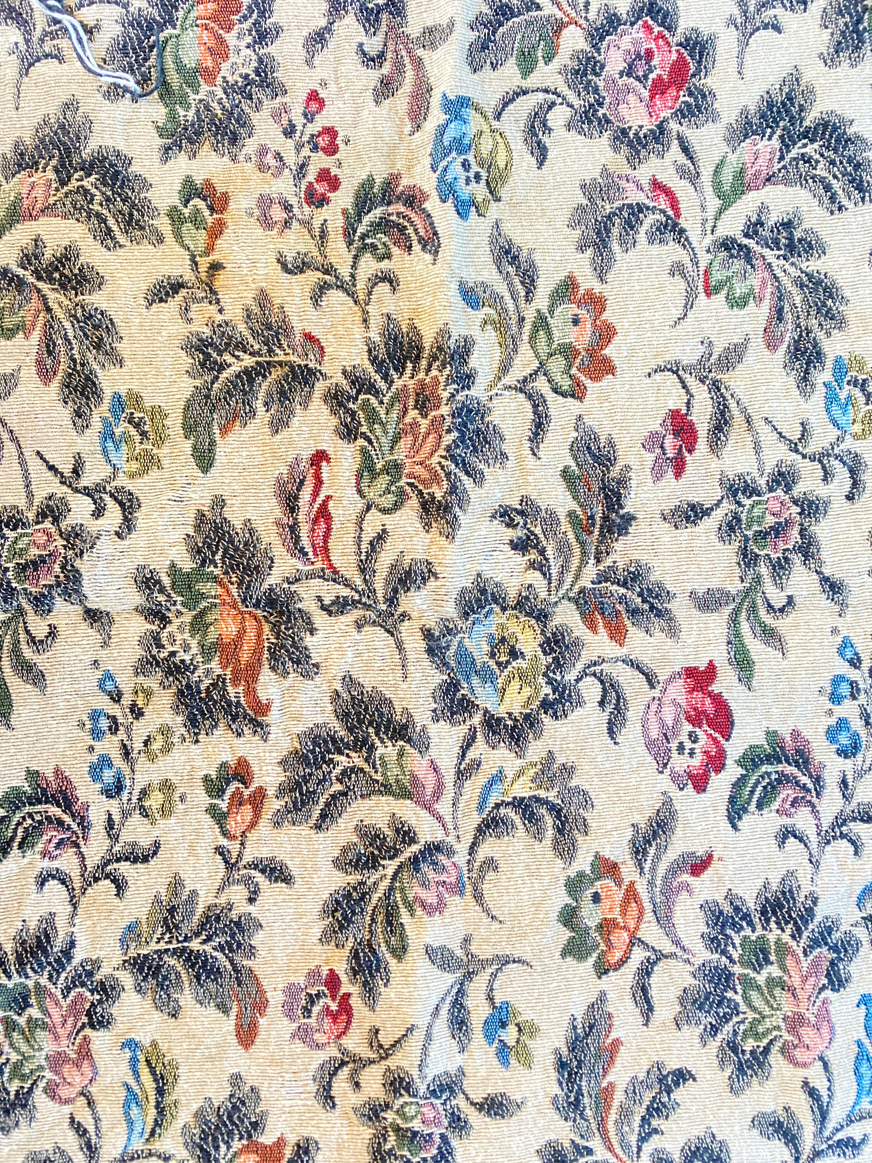 Toile tapissière de récup années 60 toile souple 45 x 50 cm tissu retro vintage