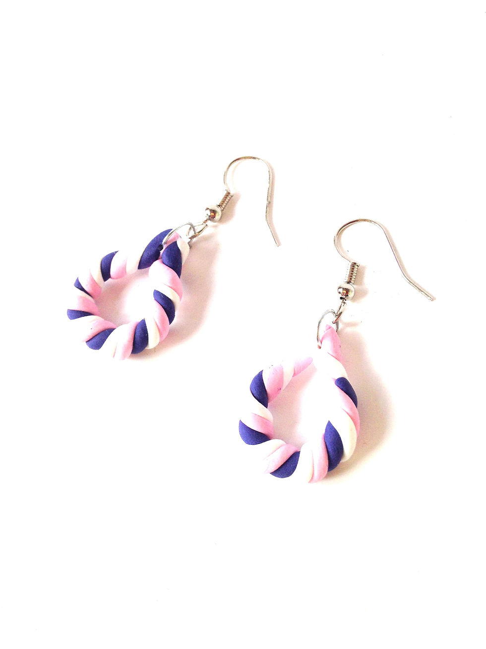 Thumbnail: Boucles d'oreilles LES GUIMAUVETTES torsadettes de guimauve