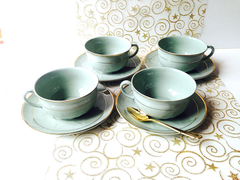 Miniature : Tasses Art Deco Rudolf Grunlas Kampf / Art Deco teacups RGK