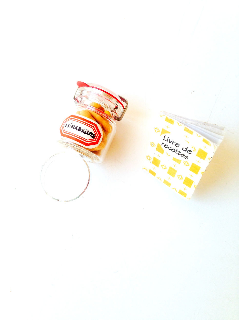 Thumbnail: Bague double Les CONSERVES de MAMIE bocal miniature livre de recettes,