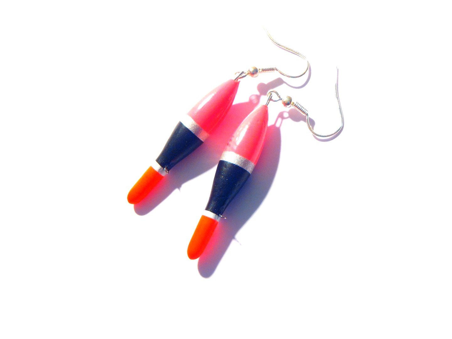 Boucles d'oreilles FLOTTEURS fluo rose