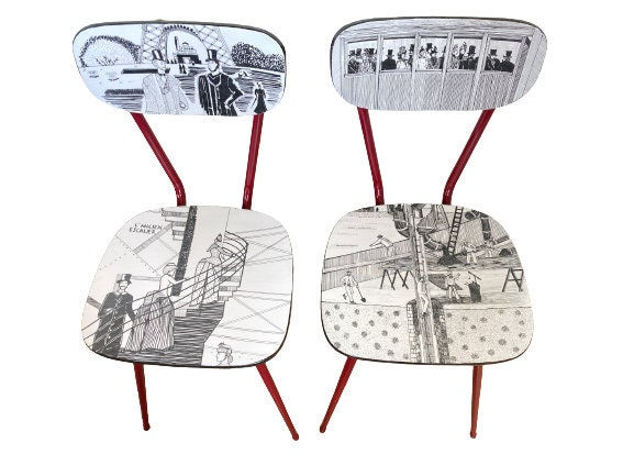 Miniature : Chaise  en formica EUGÉNIE Demoiselle de la Tour Eiffel recyclée peinte main