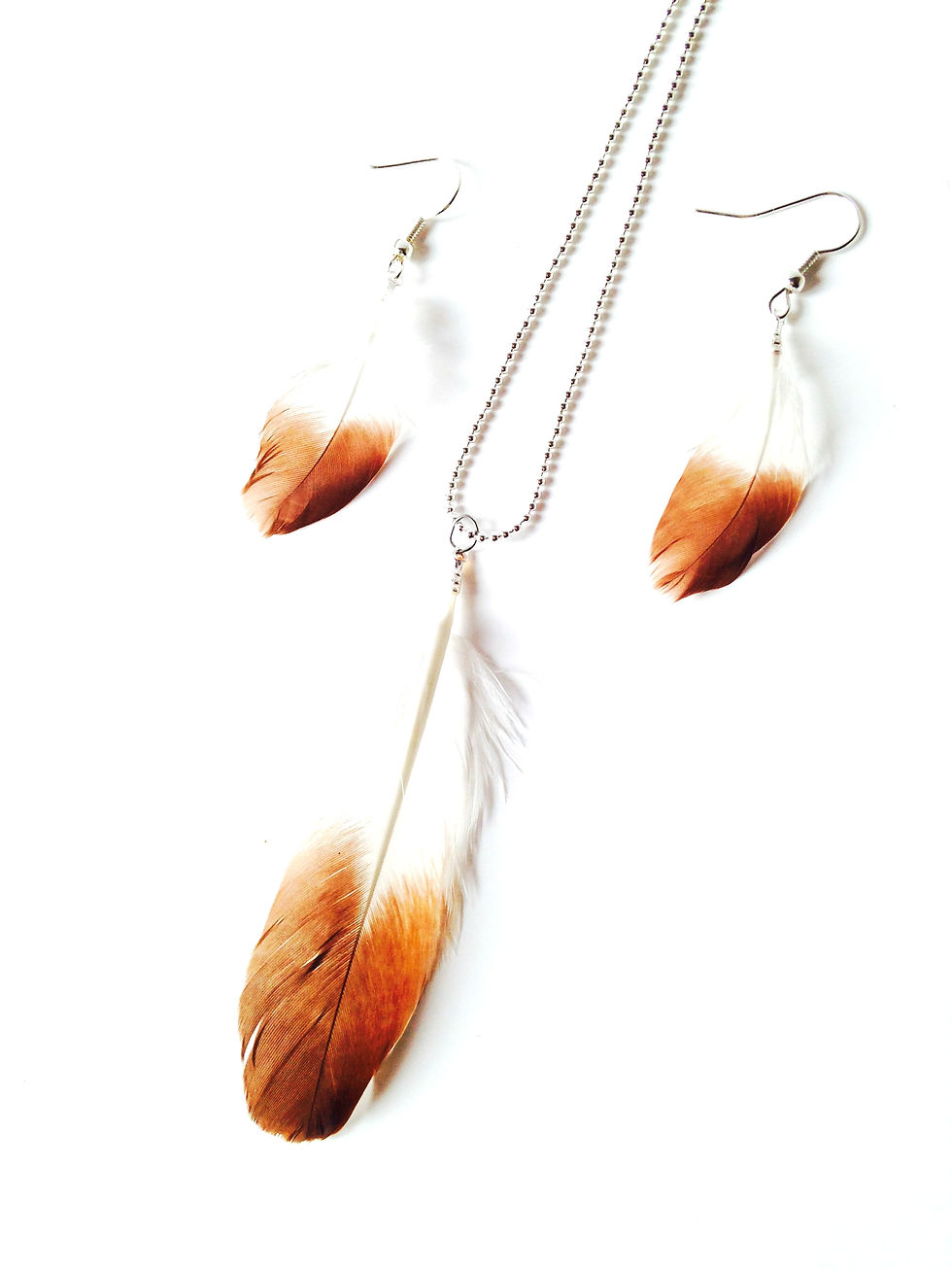 Thumbnail: Parure PLUMETTES  blanc et caramel