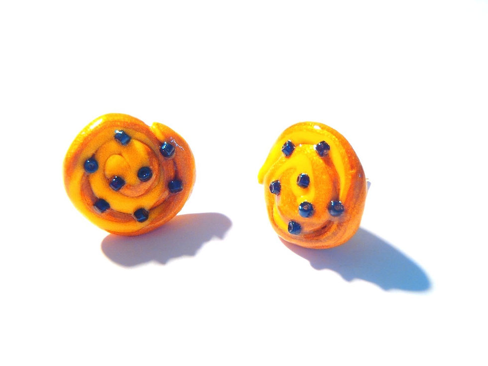 Thumbnail: Puces d'oreilles Les p'tits PAINS aux RAISINS miniatures