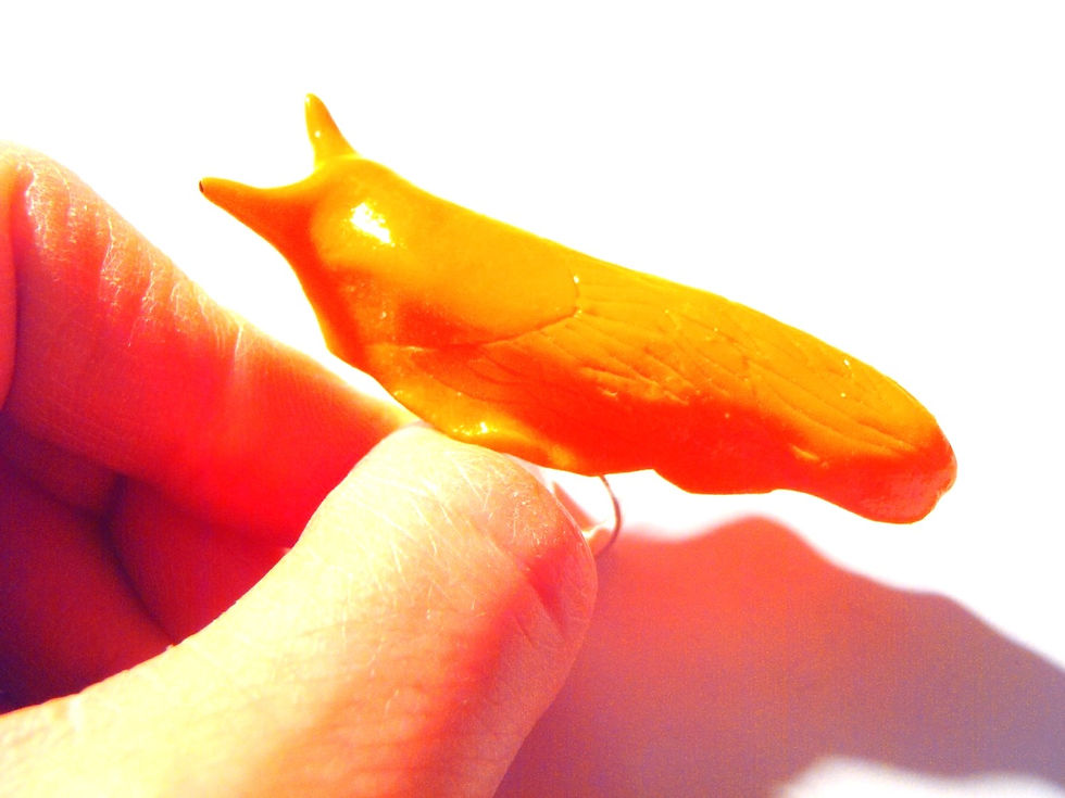 Thumbnail: Bague LA LIMACE orange faite main bague ajustable